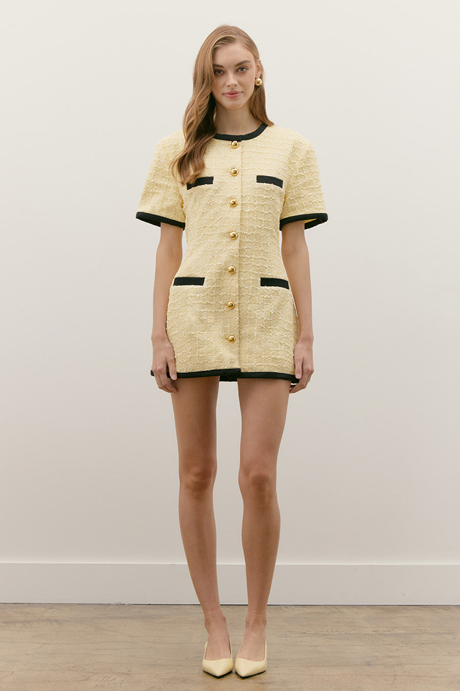 Round neck mini dress