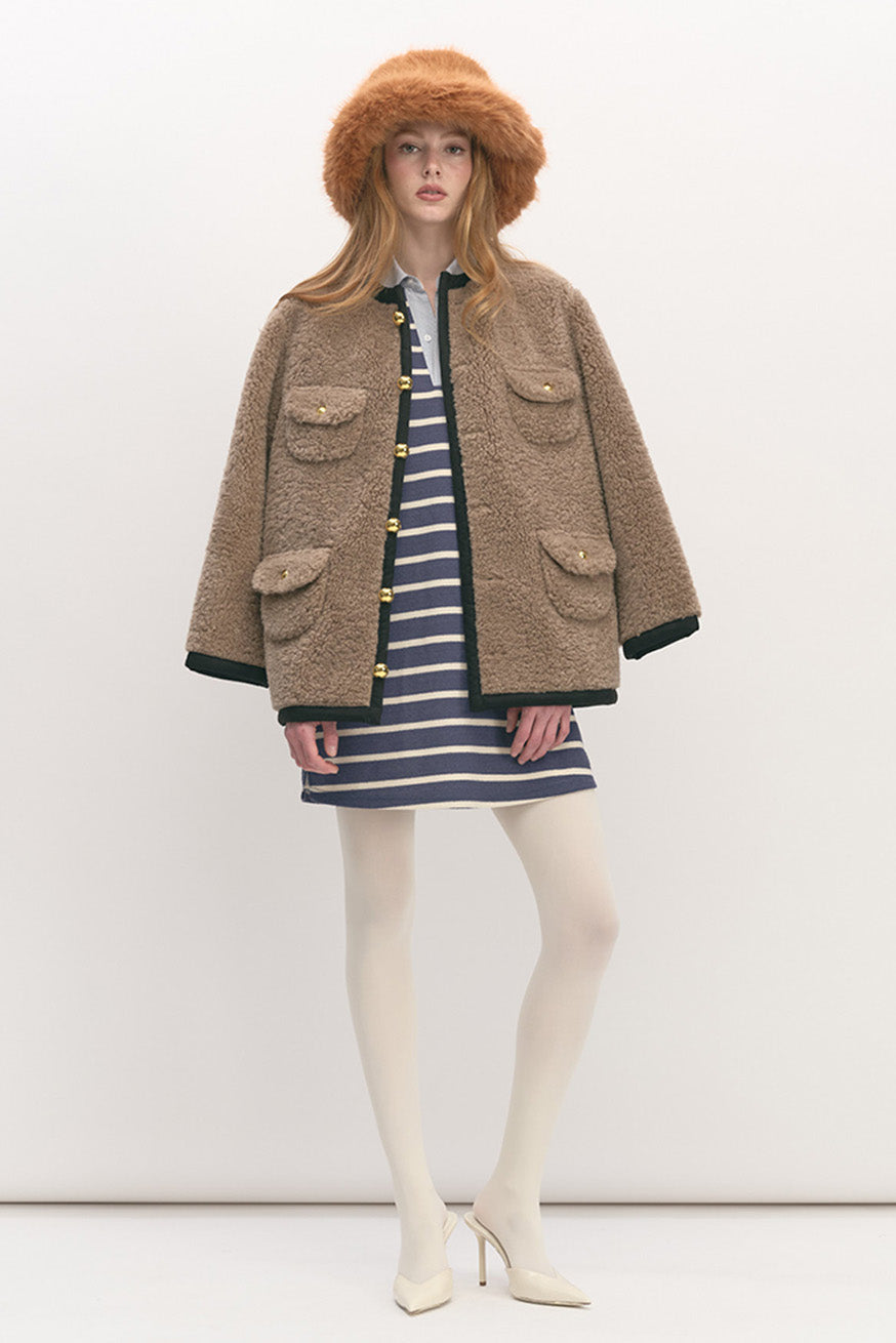 Teddy Fleece Jacket with Utility Pockets