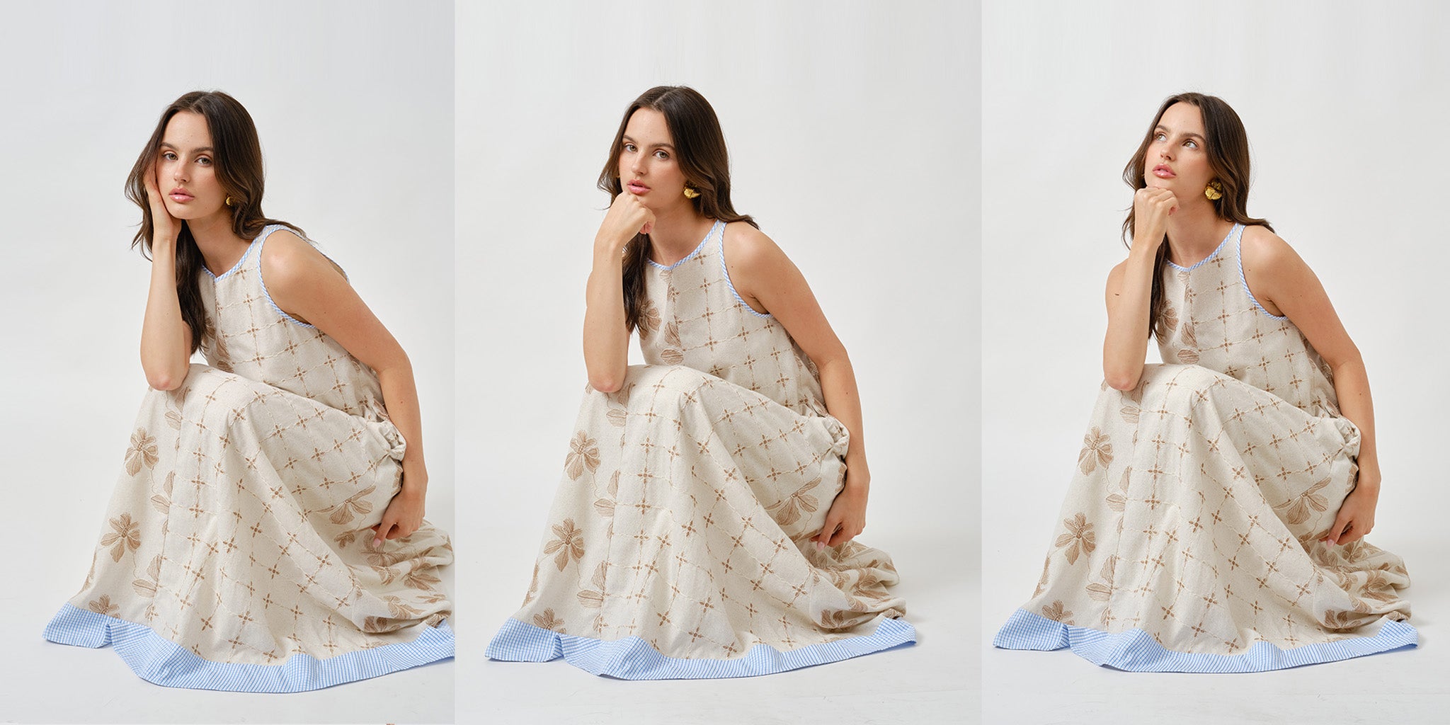 Ivory embroider long dress  banner